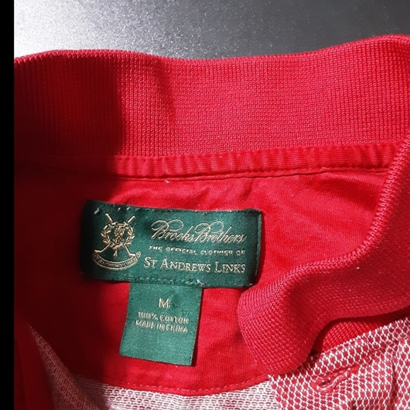 Mens Brooks Brothers Polo Shirt Red Size Medium - Picture 3 of 4